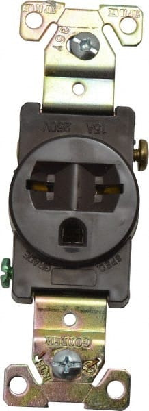 Cooper Wiring Devices 5661B Straight Blade Single Receptacle: NEMA 6-15R, 15 Amps, Self-Grounding 