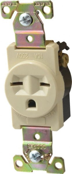 Cooper Wiring Devices 5661V Straight Blade Single Receptacle: NEMA 6-15R, 15 Amps, Self-Grounding 