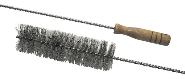 2-1/8" Diam, 7" Bristle Length, Boiler & Furnace Stainless Steel Brush