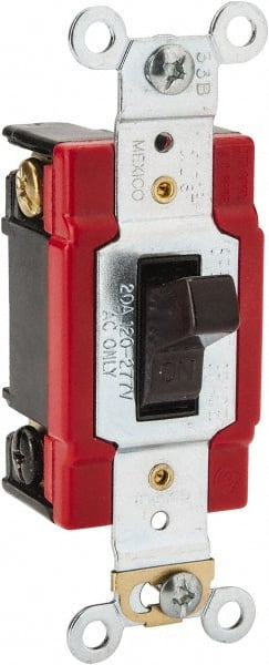 Cooper Wiring Devices AH1221B 1 Pole, 120 to 277 VAC, 20 Amp, Industrial Grade Toggle Wall Switch 
