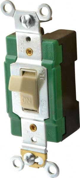 Cooper Wiring Devices 3031V 1 Pole, 120 to 277 VAC, 30 Amp, Industrial Grade Toggle Wall Switch 