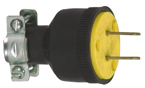 Straight Blade Plug: Commercial, 1-15P, 125VAC, Black