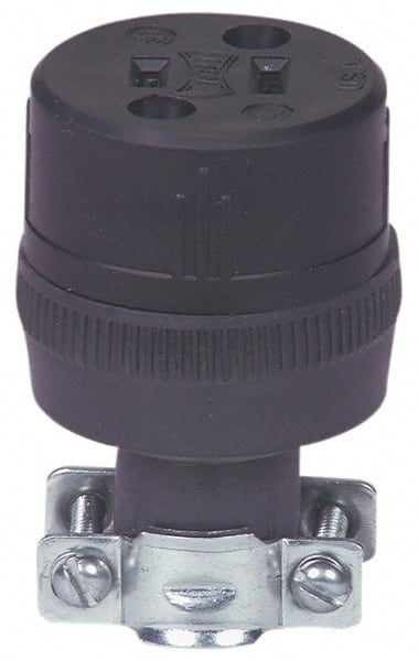 Straight Blade Connector: Commercial, 1-15R, 125VAC, Black