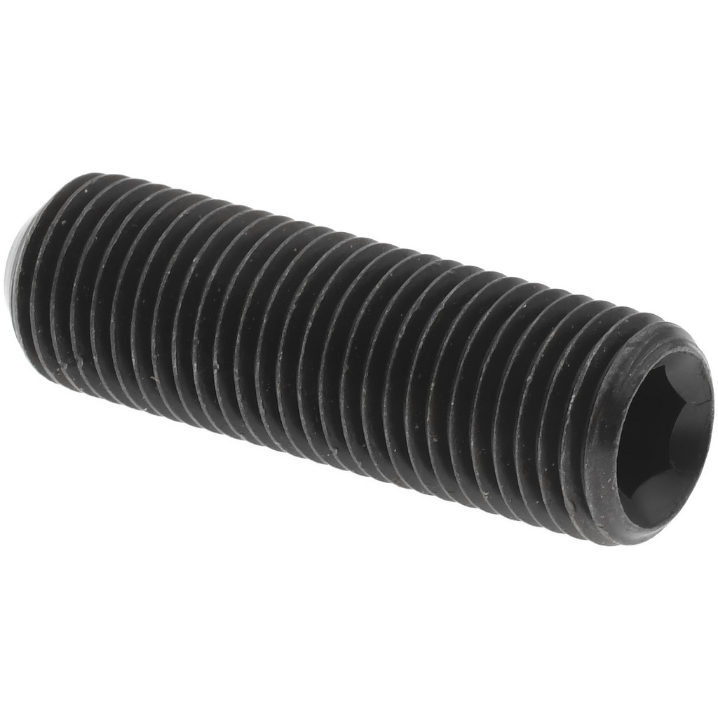 Made in USA Set Screw: 3/8-24, 1-1/4" Length Under Head, Cup Point, Alloy Steel, Grade 8 - 3/16" Hex Drive, ANSI B18.3, ANSI B18.8.2, ANSI B2.2, ASTM