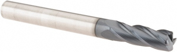 SGS 38165 Corner Radius End Mill: 1/4" Dia, 3/4" LOC, 0.045" Radius, 4 Flutes, Solid Carbide Image