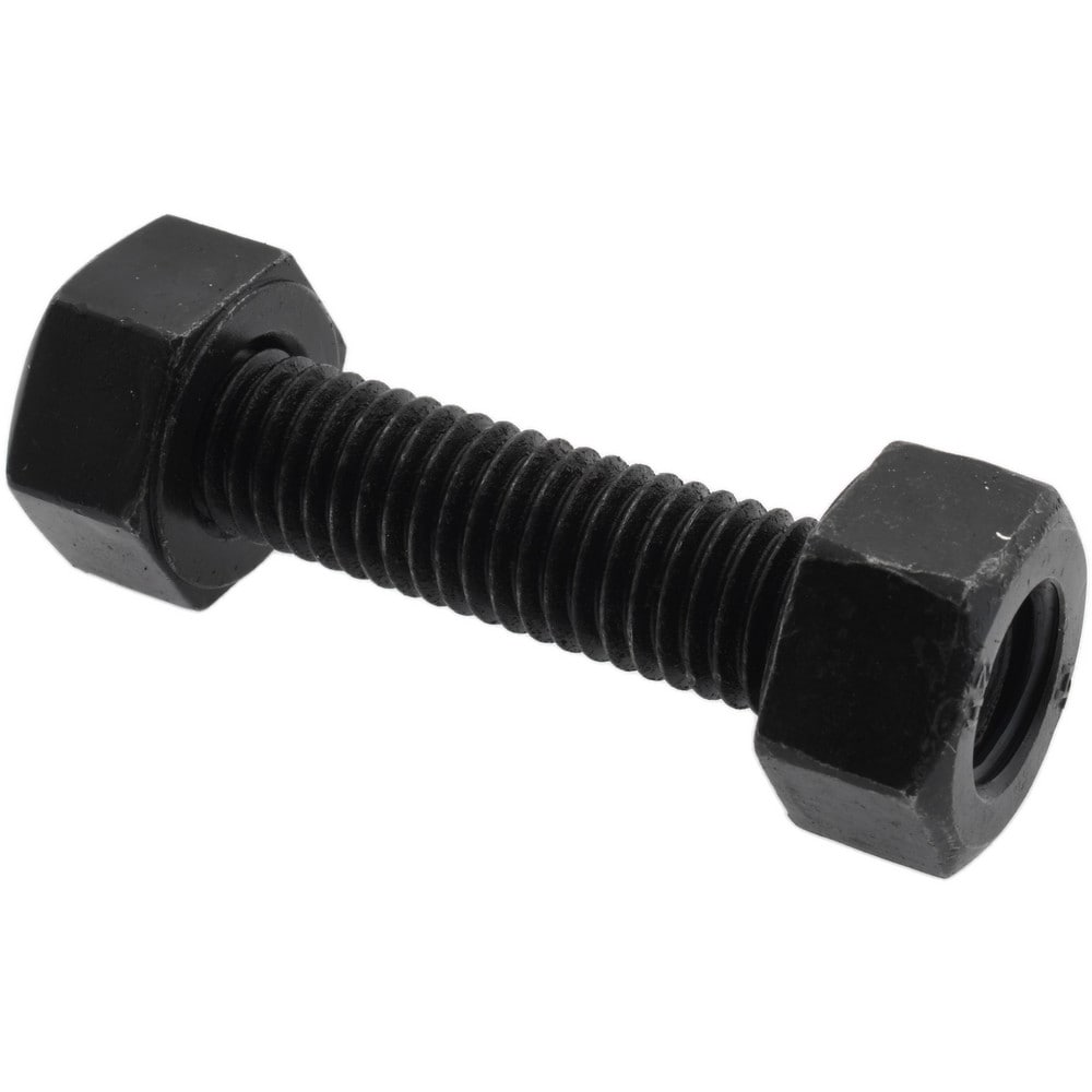 1/2-13, 2-1/2" Long, Uncoated, Steel, Fully Threaded Stud with Nut