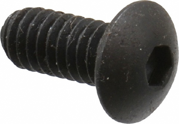 Made in USA 8C37KBC #8-32 3/8" Length Under Head Hex Socket Drive Button Socket Cap Screw Image
