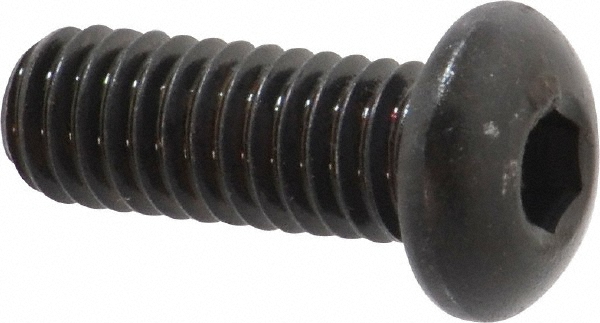 Made in USA 31C87KBC 5/16-18 7/8" Length Under Head Hex Socket Drive Button Socket Cap Screw Image