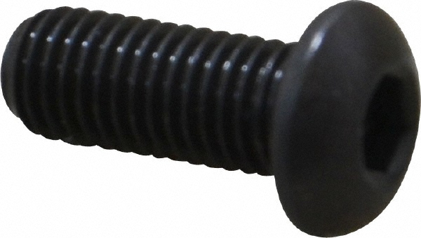 Made in USA 25F62KBC 1/4-28 5/8" Length Under Head Hex Socket Drive Button Socket Cap Screw Image