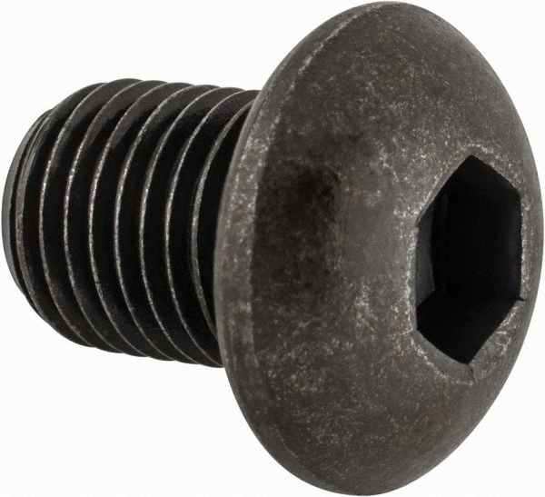 Made in USA 37F50KBC 3/8-24 1/2" Length Under Head Hex Socket Drive Button Socket Cap Screw Image