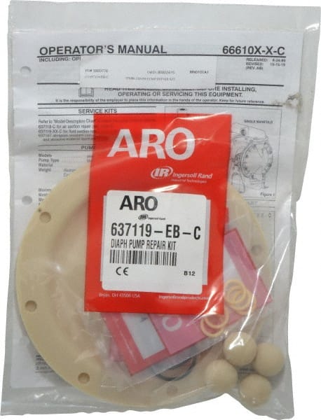 ARO/Ingersoll-Rand 637119-EB-C Diaphragm Pump Fluid Section Repair Kit: Santoprene, Includes Balls, Diaphragms & Seals 