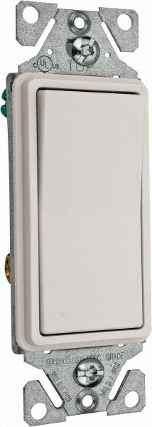 3 Pole, 120 to 277 VAC, 15 Amp, Commercial Grade Rocker Three Way Switch