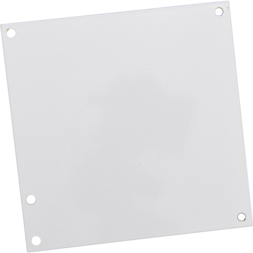 Cooper B-Line 6-7/8" OAW x 6-7/8" OAH Powder Coat Finish Electrical Enclosure Nonperforated Panel - 8" x 8" Box, 14 Gauge Steel, Use with
