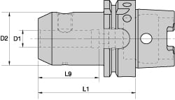 Kennametal 1015226 End Mill Holder: HSK63A Taper Shank, 1" Hole Image