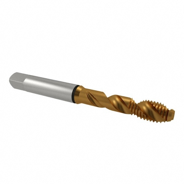 Guhring 9039340063500 Spiral Flute Tap: 1/4-20, UNC, 2 Flute, Modified Bottoming, 2B Class of Fit, Cobalt, TiN Finish Image