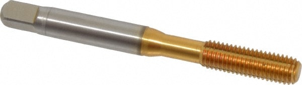 Guhring 9039410063500 Thread Forming Tap: 1/4-28, UNF, 2B & 2BX Class of Fit, Modified Bottoming, Cobalt, TiN Finish Image