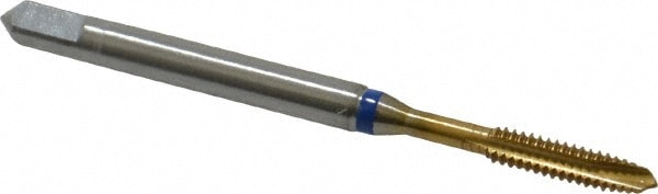 Guhring 9039070028450 Spiral Point Tap: #4-40, UNC, 3 Flutes, Plug, 2B, Powdered Metal, TiN Finish Image