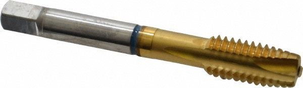 Guhring 9039070111130 Spiral Point Tap: 7/16-14, UNC, 3 Flutes, Plug, 2B, Powdered Metal, TiN Finish Image