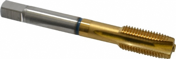 Guhring 9039080111130 Spiral Point Tap: 7/16-20, UNF, 3 Flutes, Plug, 2B, Powdered Metal, TiN Finish Image