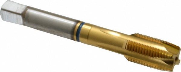 Guhring 9039080127000 Spiral Point Tap: 1/2-20, UNF, 4 Flutes, Plug, 2B, Powdered Metal, TiN Finish Image