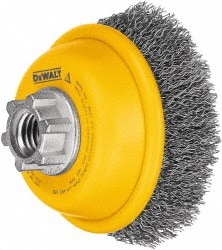 Dewalt DW49102 Cup Brush: 6" Dia, 0.014" Wire Dia, Steel, Crimped Image