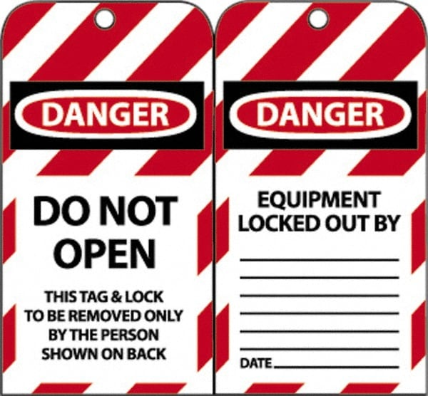 Lockout Tag: Rectangle, 3" High, Unrippable Vinyl, "Danger"