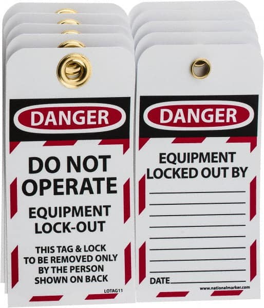 Lockout Tag: Rectangle, 3.0000" High, Unrippable Vinyl