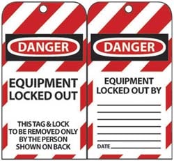 Lockout Tag: Rectangle, 3" High, Unrippable Vinyl, "Danger"