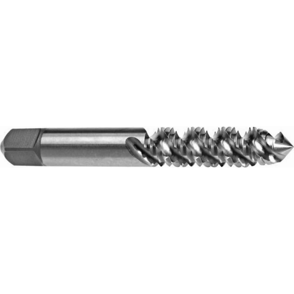 Spiral Flute Tap: 1/4-20 UNC, 3 Flutes, Plug, 3B Class of Fit, High Speed Steel, Bright/Uncoated