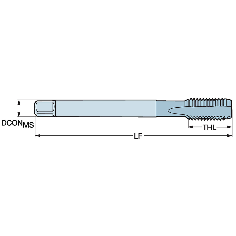Sandvik Coromant Straight Flute Tap M12x1.75 Metric, 4 Flute, SemiBottoming Chamfer, 6HX