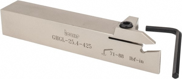 2" Max Depth, 0.185" to 1/4" Width, External Left Hand Indexable Grooving Toolholder