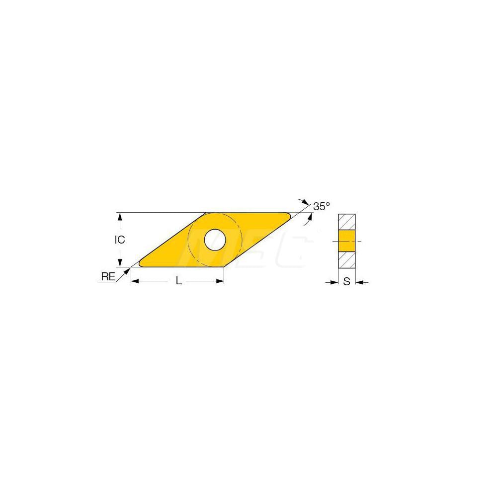 Iscar - Turning Insert: VNMG 332-TF IC-907, Solid Carbide