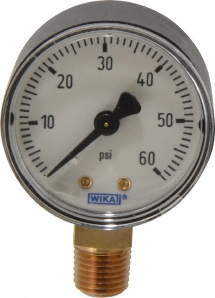 Wika 4252935 Pressure Gauge: 2" Dial, 1/4" Thread, NPT, Lower Mount Image