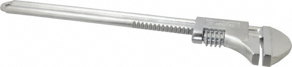 Automatic Adjustable Pipe Wrench: 4-3/8" Max, 18" OAL,