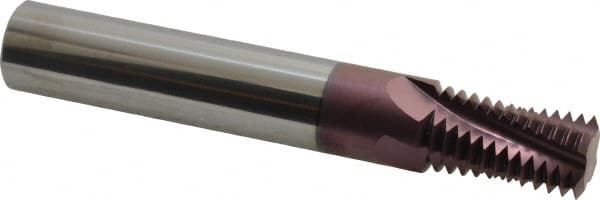 Carmex MT0625D11115PTF Helical Flute Thread Mill: 1 - 11-1/2 to 2 - 11-1/2, Internal & External, 4 Flute, 5/8" Shank Dia, Solid Carbide 