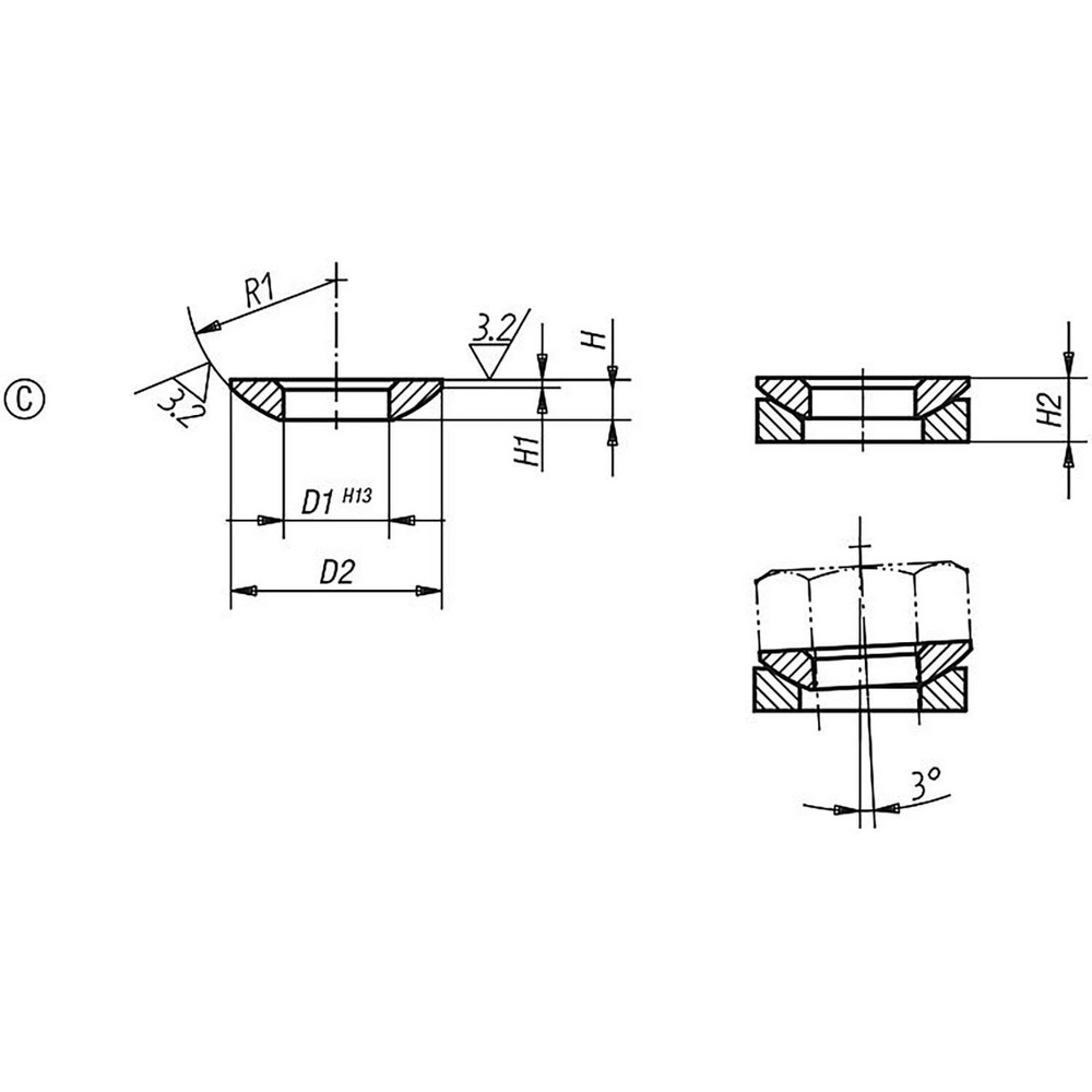KIPP Spherical Washers; Type Male Spherical Washer; Trade Type
