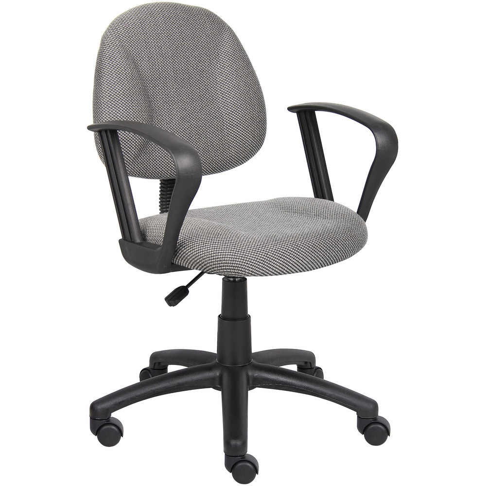 Boss Office Products - Task Chair: Tweed, Adjustable Height, Gray | MSC ...