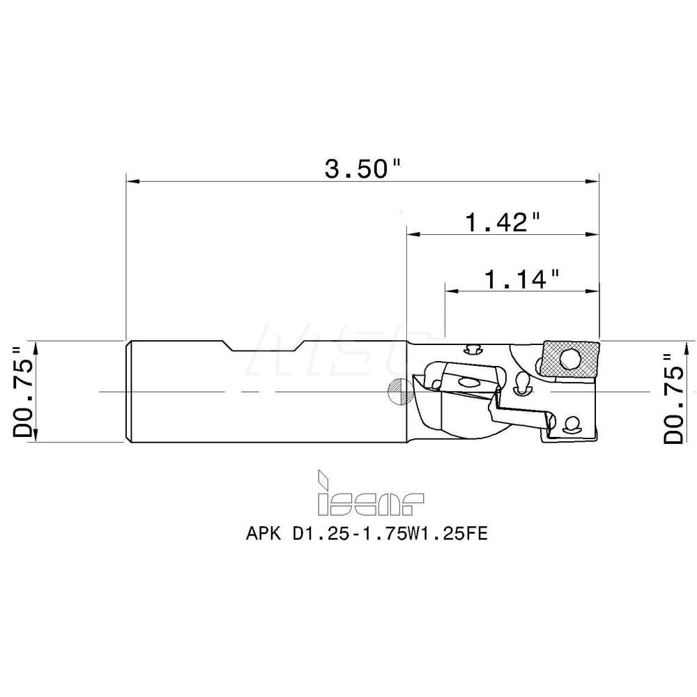 Iscar Indexable Square Shoulder End Mill Apk D W Fe