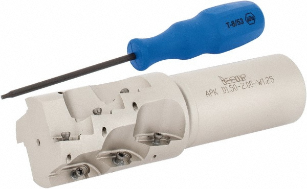 Iscar 3100276 1-1/2" Cut Diam, 2.06" Max Depth, 1-1/4" Shank Diam, Weldon Shank, 5" OAL, Indexable Square-Shoulder End Mill Image
