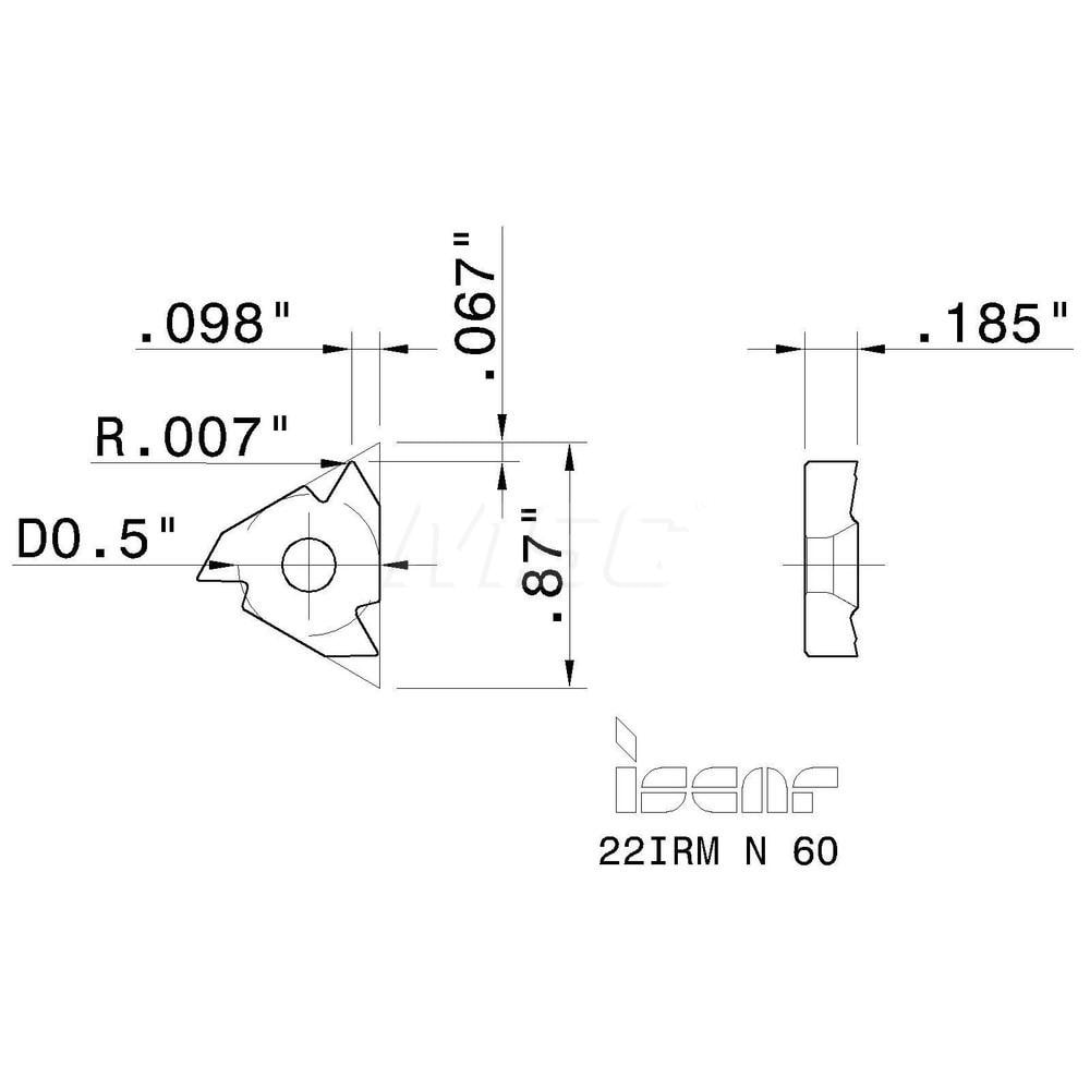 Iscar - Laydown Threading Insert: 22IRM N 60 IC-250, Carbide | MSC ...