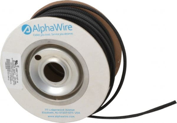 Alpha Wire G110NF14 BK005 11.13mm ID, Black PET Expandable Cable Sleeve 