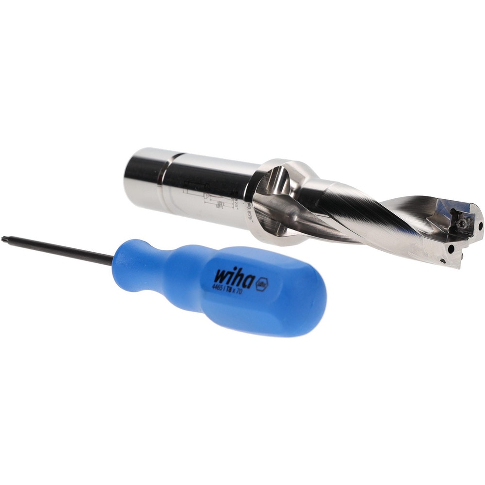 2.63" Max Drill Depth, 3xD, 7/8" Diam, Indexable Insert Drill