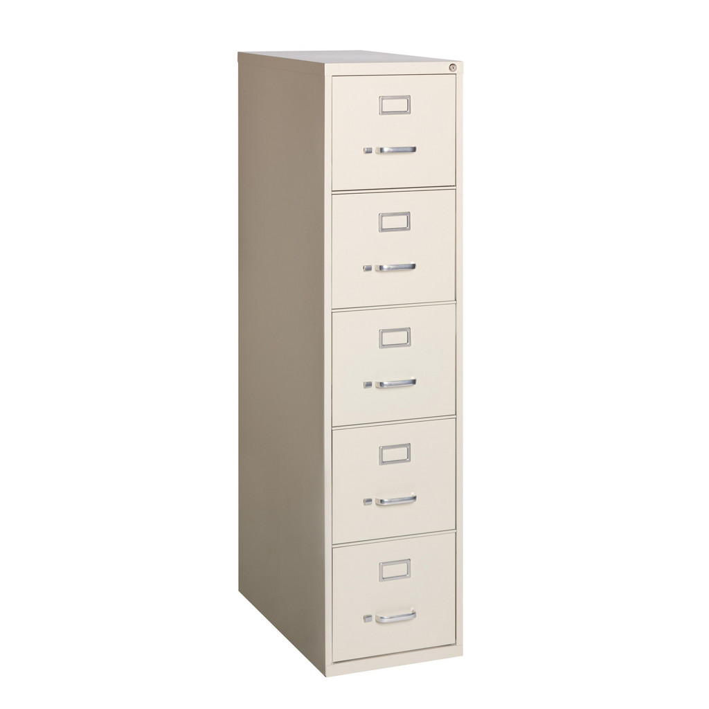 Hirsh Vertical File Cabinet: 5 Drawer, Steel, Putty - 15" Wide, 61-3/8" High, 26-1/2" Deep | Part #17777