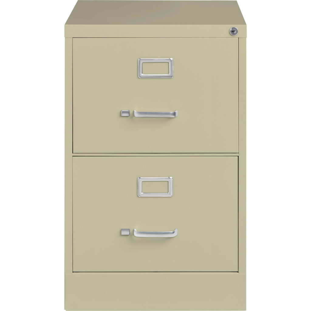Hirsh Vertical File Cabinet: 2 Drawer, Steel, Putty - 18" Wide, 28-3/8" High, 26-1/2" Deep | Part #14418