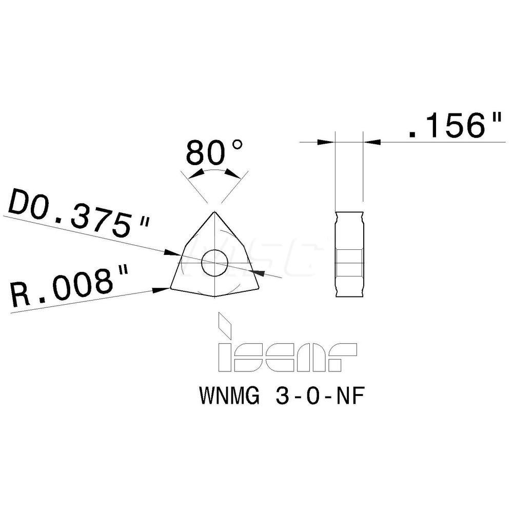 Iscar Turning Insert WNMG 30NF IC30N, Carbide MSC Industrial
