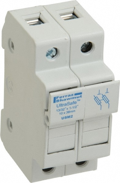 Ferraz Shawmut USM2 2 Pole, 1000 VDC and 800 VAC, 30 Amp, DIN Rail Mount Fuse Holder Image