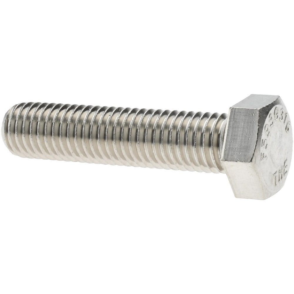 Hex Head Cap Screw: 5/8-11 x 2-3/4", Grade 316 Stainless Steel, Uncoated