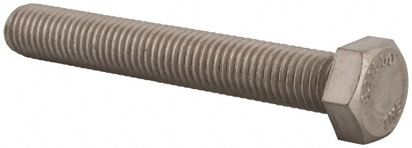 Hex Head Cap Screw: 5/8-11 x 4-1/2", Grade 316 Stainless Steel, Uncoated