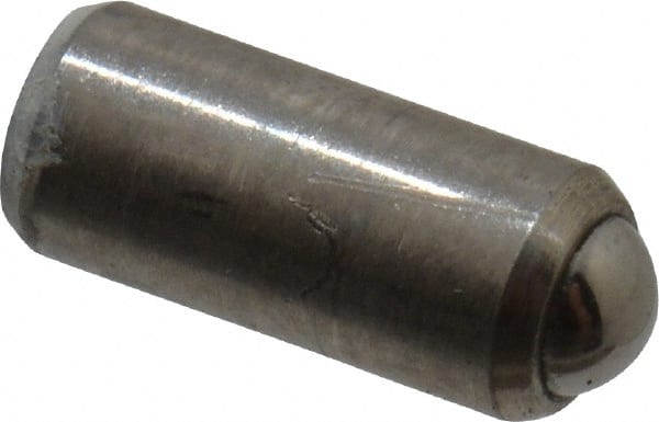 Stainless Steel Press Fit Ball Plunger: 0.125" Dia, 0.284" Long