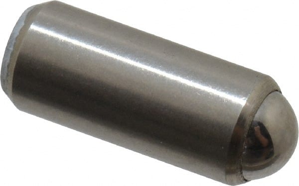 Stainless Steel Press Fit Ball Plunger: 0.188" Dia, 0.44" Long